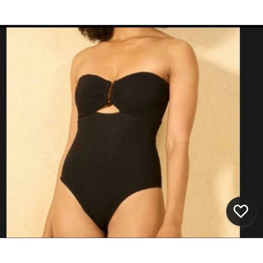 Women's Crochet U Wire One Piece Swimsuit - Shade & Shore Black X-small